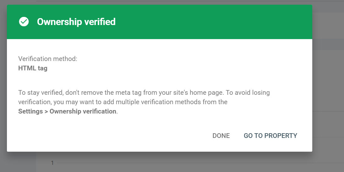 Search Console — Verified