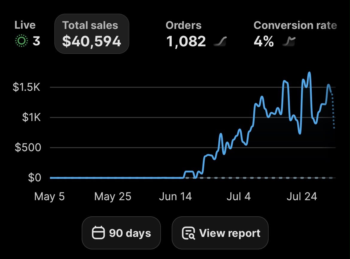 Shopify store sales result 5