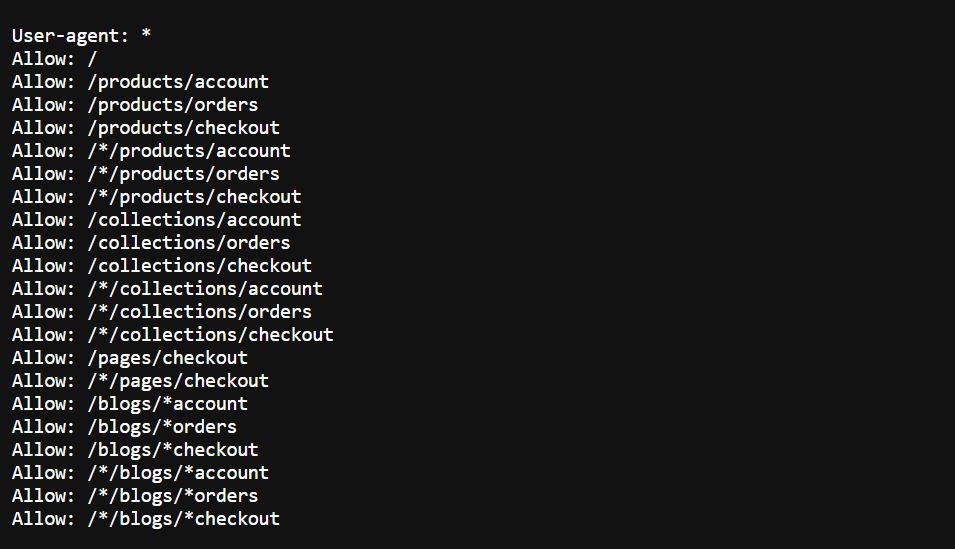 Optimised robots.txt