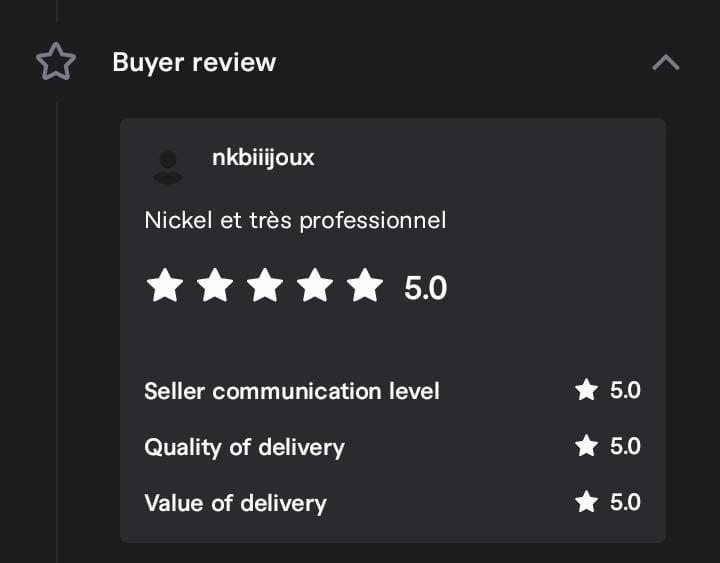 Verified buyer review — nkbiiijoux