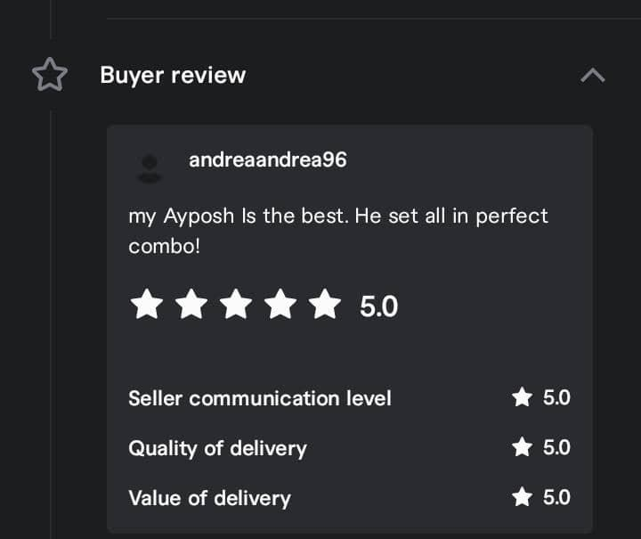 Verified buyer review — andreaandrea96